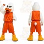White Duck Mascot Costume with Custom Logo