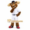 Brown Moose Mascot Costume with Custom Logo Brown Moose Mascot Costume with Custom Logo