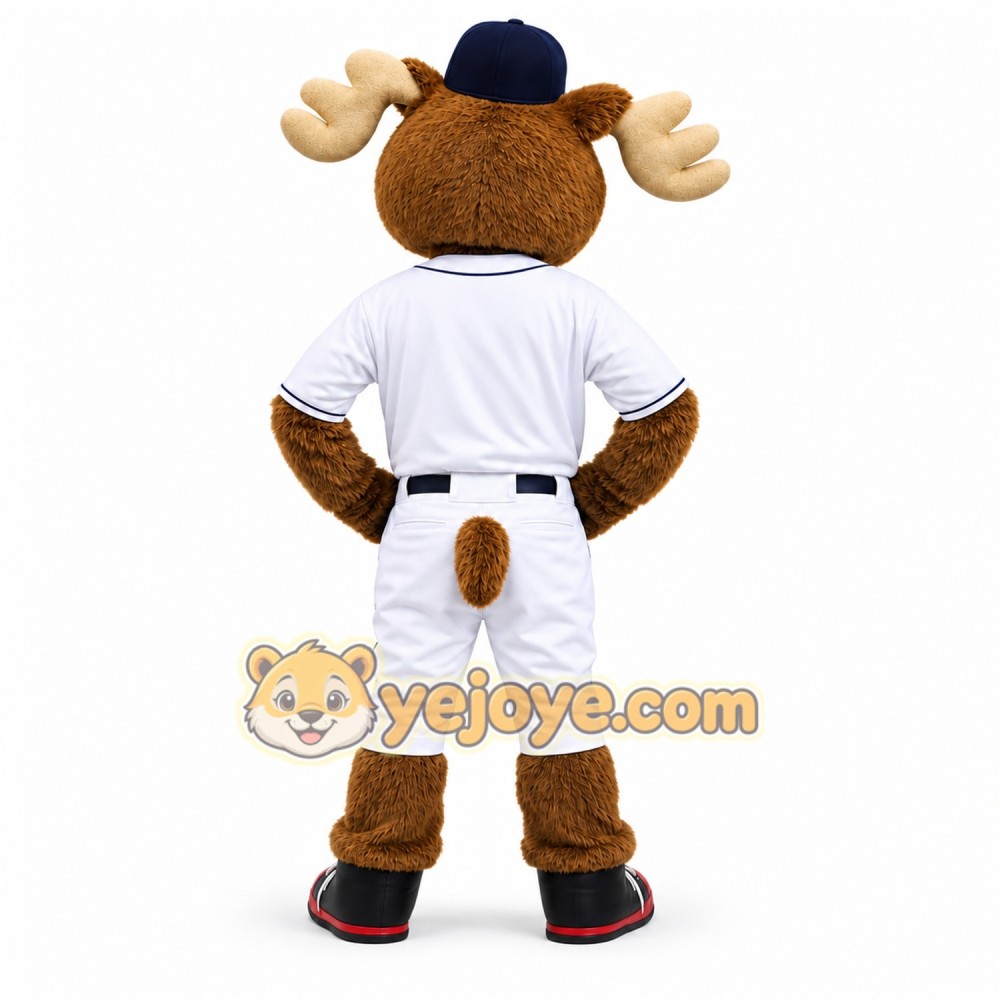 Brown Moose Mascot Costume with Custom Logo Brown Moose Mascot Costume with Custom Logo