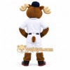 Brown Moose Mascot Costume with Custom Logo Brown Moose Mascot Costume with Custom Logo