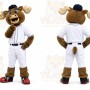 Brown Moose Mascot Costume with Custom Logo