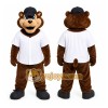 Brown Bear Mascot Costume with Custom Logo Brown Bear Mascot Costume with Custom Logo