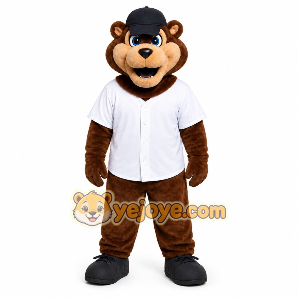 Brown Bear Mascot Costume with Custom Logo Brown Bear Mascot Costume with Custom Logo
