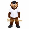 Brown Bear Mascot Costume with Custom Logo Brown Bear Mascot Costume with Custom Logo