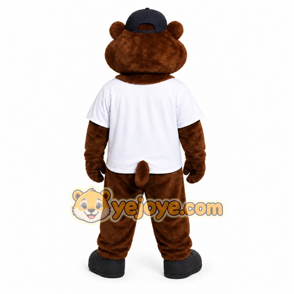 Brown Bear Mascot Costume with Custom Logo Brown Bear Mascot Costume with Custom Logo