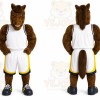 Brown Horse Mascot Costume with Custom Logo