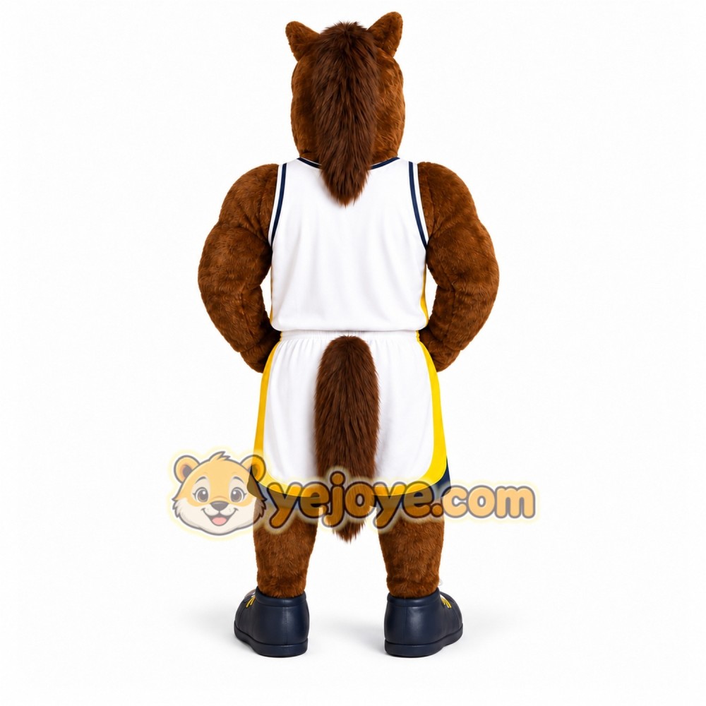 Brown Horse Mascot Costume with Custom Logo Brown Horse Mascot Costume with Custom Logo