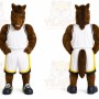 Brown Horse Mascot Costume with Custom Logo
