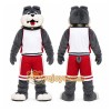 Gray Dog Mascot Costume with Custom Logo Gray Dog Mascot Costume with Custom Logo