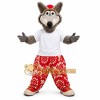 Gray Wolf Mascot Costume with Custom Logo Gray Wolf Mascot Costume with Custom Logo