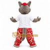 Gray Wolf Mascot Costume with Custom Logo Gray Wolf Mascot Costume with Custom Logo