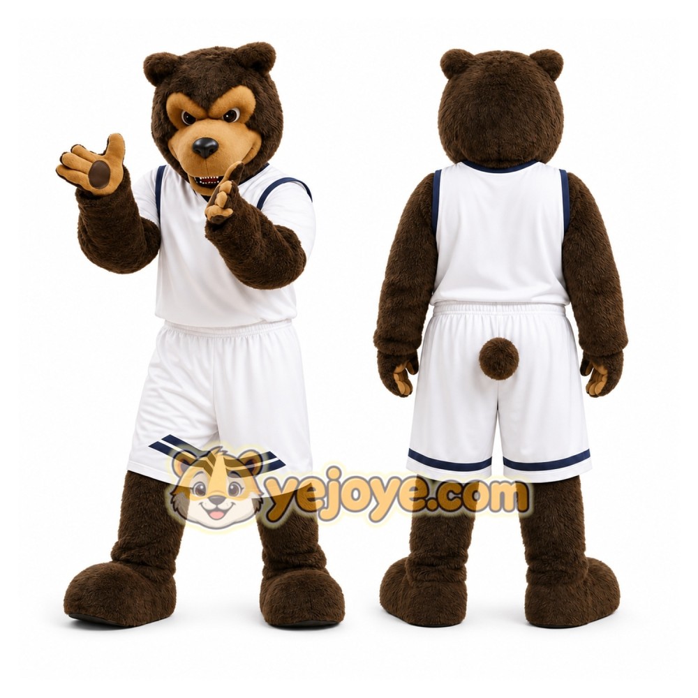 Brown Bear Mascot Costume with Custom Logo Brown Bear Mascot Costume with Custom Logo