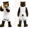 Brown Bear Mascot Costume with Custom Logo