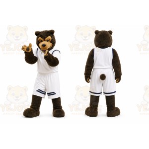 Brown Bear Mascot Costume with Custom Logo