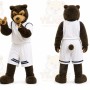 Brown Bear Mascot Costume with Custom Logo