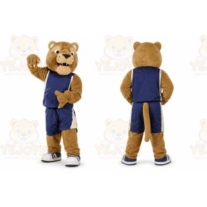 Brown Bear Mascot Costume with Custom Logo