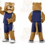 Brown Bear Mascot Costume with Custom Logo