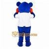 Blue Bear Mascot Costume with Custom Logo