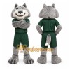 Gray Wolf Mascot Costume with Custom Logo Gray Wolf Mascot Costume with Custom Logo