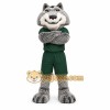 Gray Wolf Mascot Costume with Custom Logo Gray Wolf Mascot Costume with Custom Logo