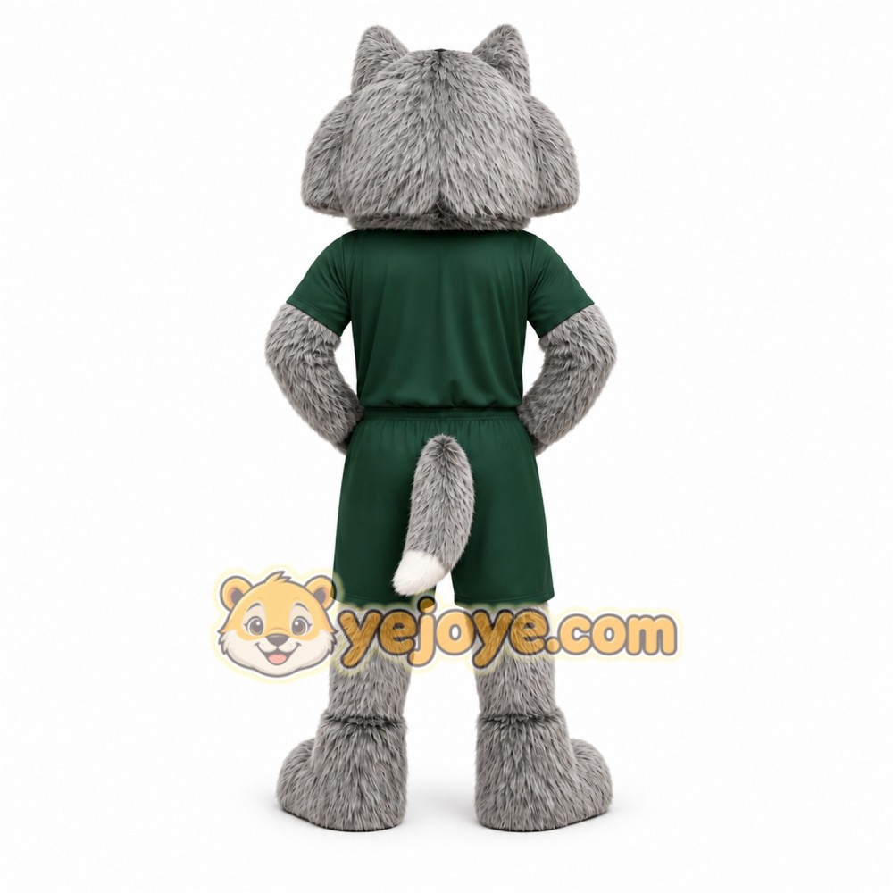 Gray Wolf Mascot Costume with Custom Logo Gray Wolf Mascot Costume with Custom Logo