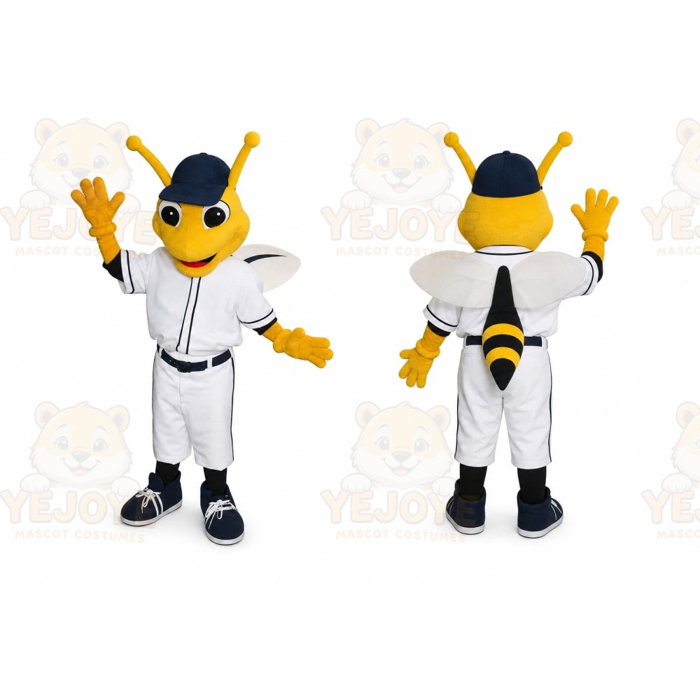 Yellow Bee Mascot Costume with Custom Logo