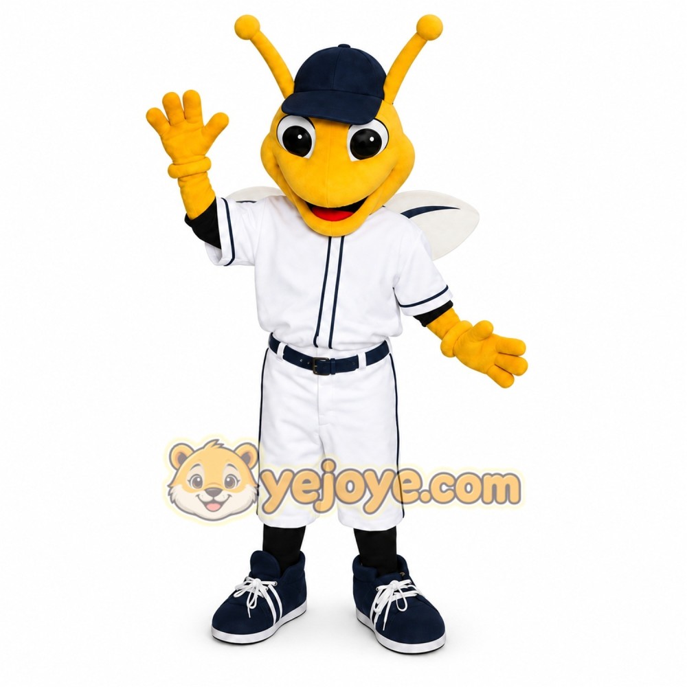 Yellow Bee Mascot Costume with Custom Logo Yellow Bee Mascot Costume with Custom Logo
