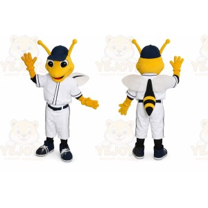 Yellow Bee Mascot Costume with Custom Logo