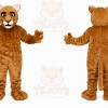 Brown Cougar Mascot Costume with Custom Logo