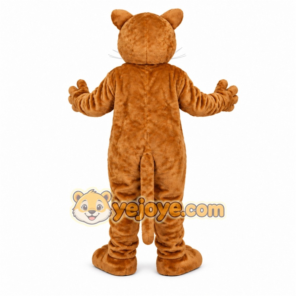 Brown Cougar Mascot Costume with Custom Logo Brown Cougar Mascot Costume with Custom Logo