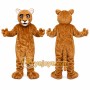 Brown Cougar Mascot Costume with Custom Logo