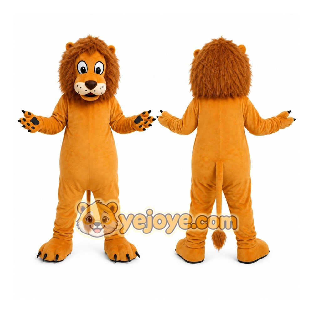 Orange Lion Mascot Costume with Custom Logo Orange Lion Mascot Costume with Custom Logo