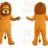Orange Lion Mascot Costume with Custom Logo
