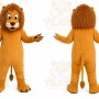 Orange Lion Mascot Costume with Custom Logo