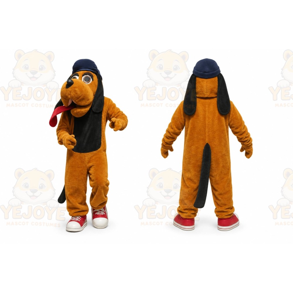 Brown Dog Mascot Costume with Custom Logo
