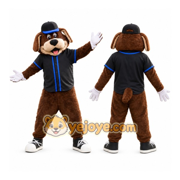 Brown Dog Mascot Costume with Custom Logo