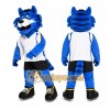 Blue Cat Mascot Costume with Custom Logo Blue Cat Mascot Costume with Custom Logo