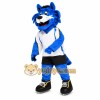 Blue Cat Mascot Costume with Custom Logo Blue Cat Mascot Costume with Custom Logo