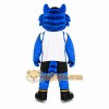 Blue Cat Mascot Costume with Custom Logo Blue Cat Mascot Costume with Custom Logo