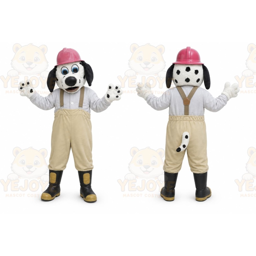 White Dog Mascot Costume with Custom Logo
