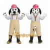 White Dog Mascot Costume with Custom Logo