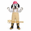 White Dog Mascot Costume with Custom Logo