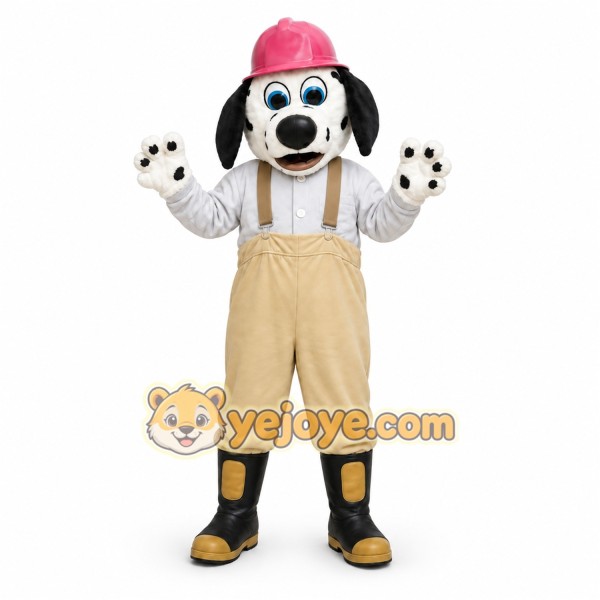 White Dog Mascot Costume with Custom Logo White Dog Mascot Costume with Custom Logo
