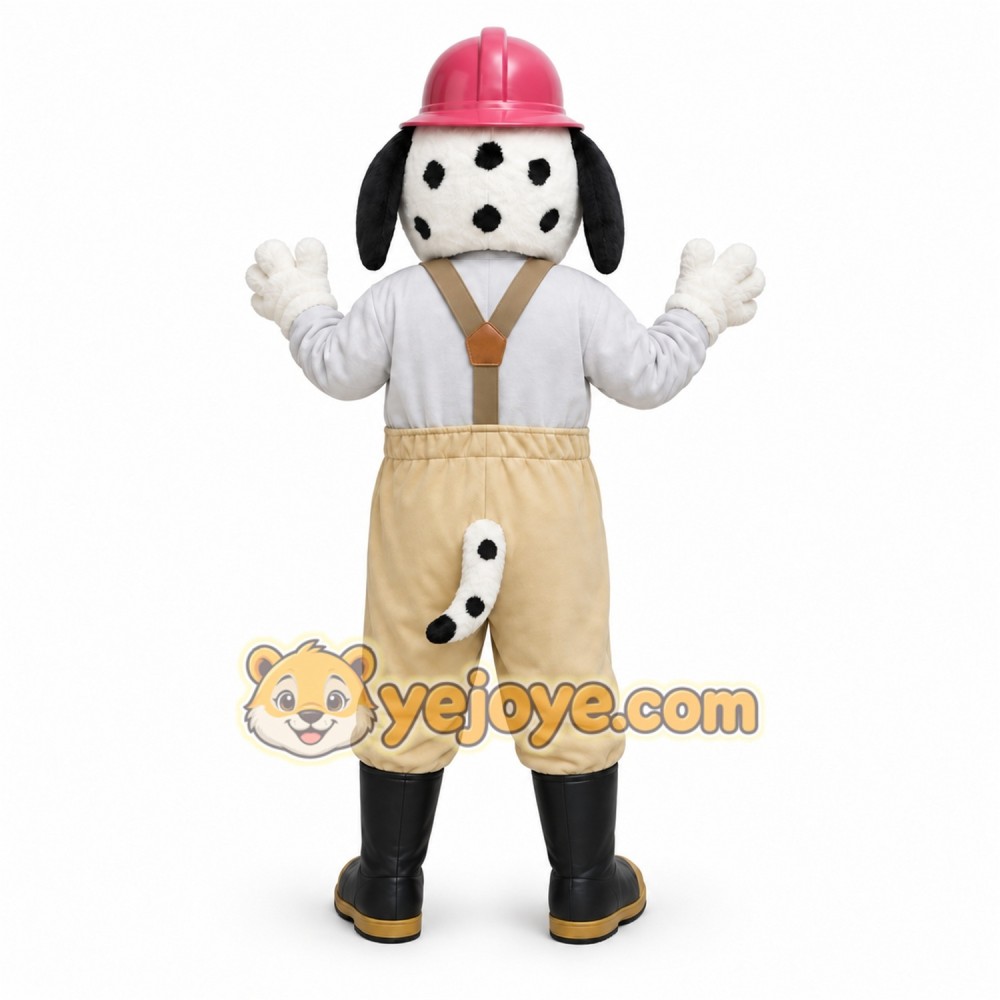 White Dog Mascot Costume with Custom Logo
