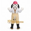White Dog Mascot Costume with Custom Logo