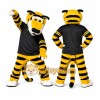Yellow Tiger Mascot Costume with Custom Logo