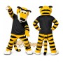 Yellow Tiger Mascot Costume with Custom Logo