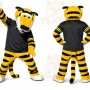 Yellow Tiger Mascot Costume with Custom Logo