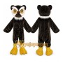 Black Owl Mascot Costume with Custom Logo