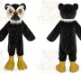 Black Owl Mascot Costume with Custom Logo